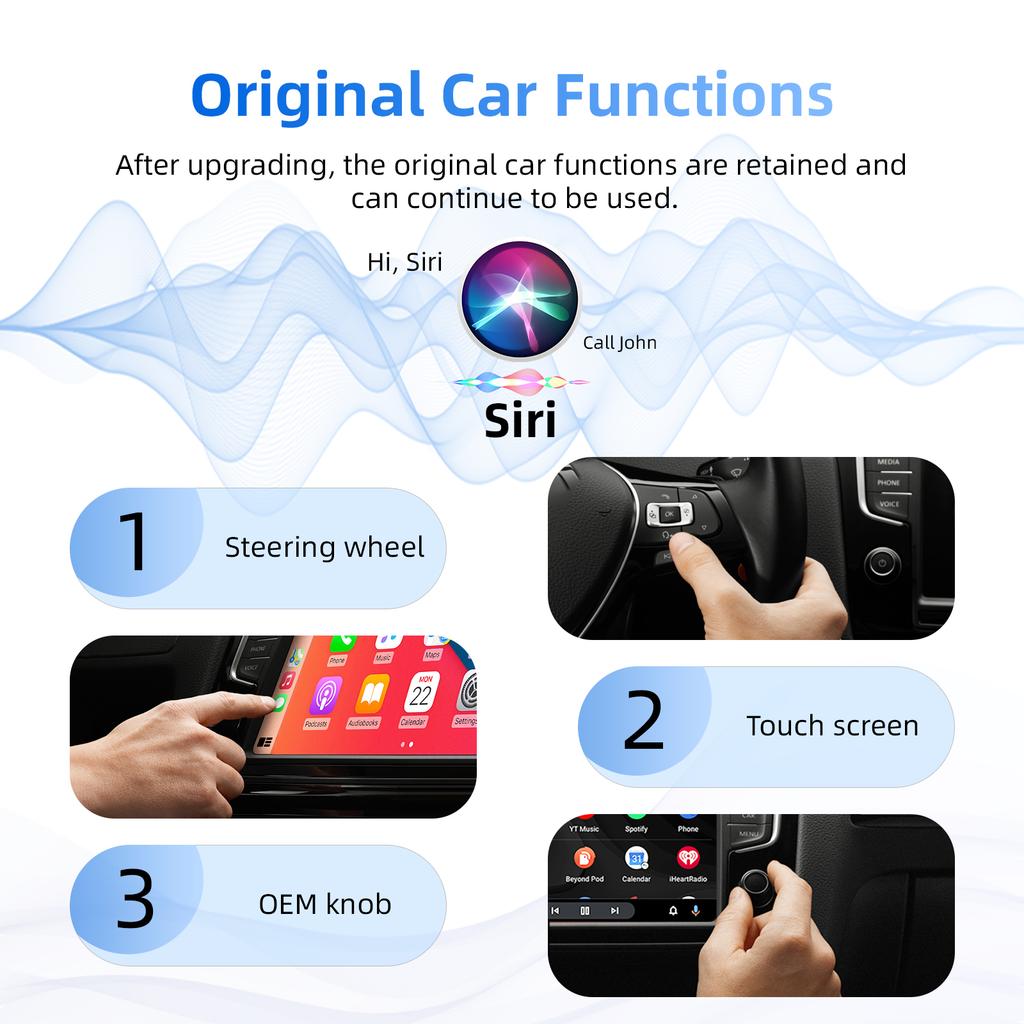 EzoneTronics Wireless CarPlay Android Auto Adapter for Factory Type-c Wired Car, Wireless CarPlay & Android Auto 2 In 1