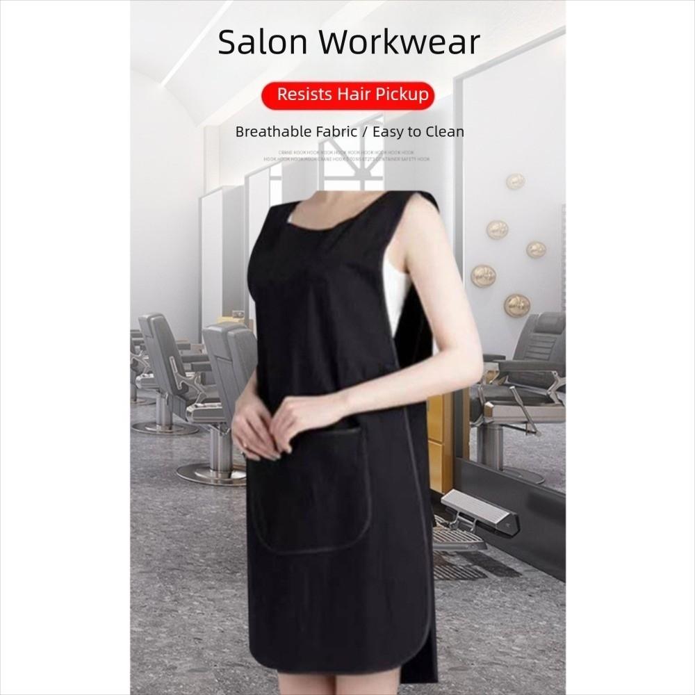 Schwarze Friseur-Schürze Professionelle Friseur-Haar-Uniform für Kosmetikstudio