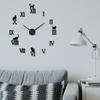 Hole-free Silent DIY Wall Clock, Acrylic Mirror Clock, Bedroom Three-dimensional Wall Sticker Clock, Nordic Style