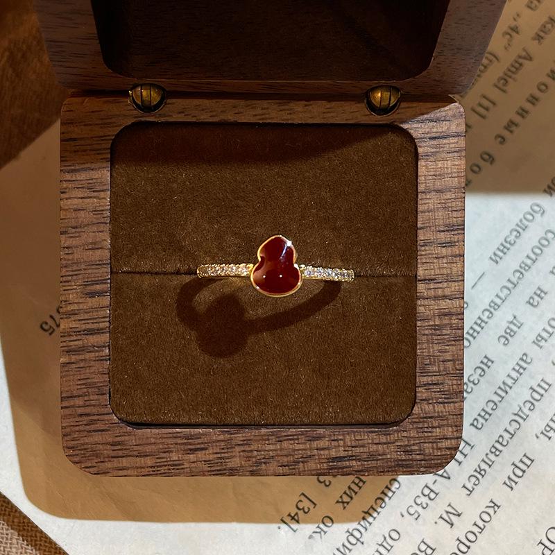 Chinese Drip Oil Gourd Open Ring - Elegant & Versatile Handcrafted Jewelry
