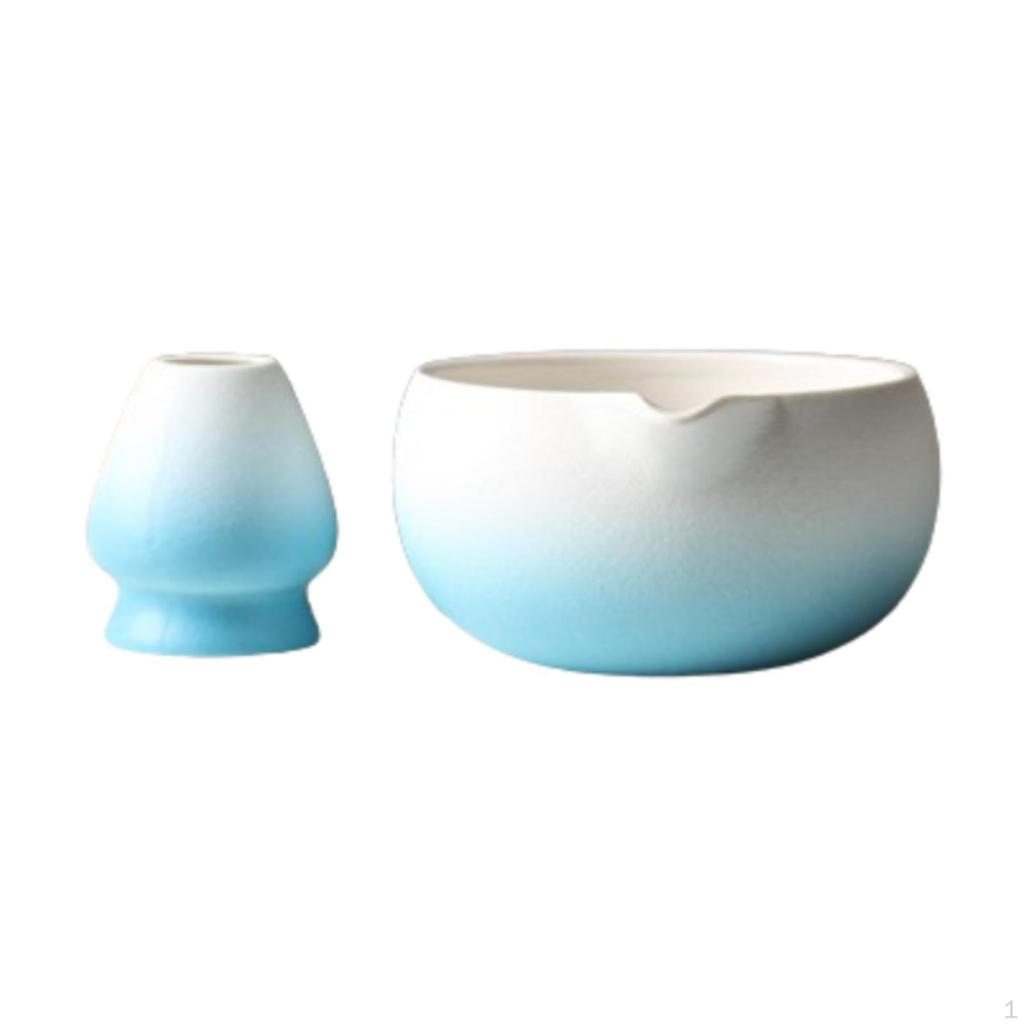 Matcha-Schüssel aus Keramik, Schneebesen, Tee und Halter mit Ausguss für die Küche