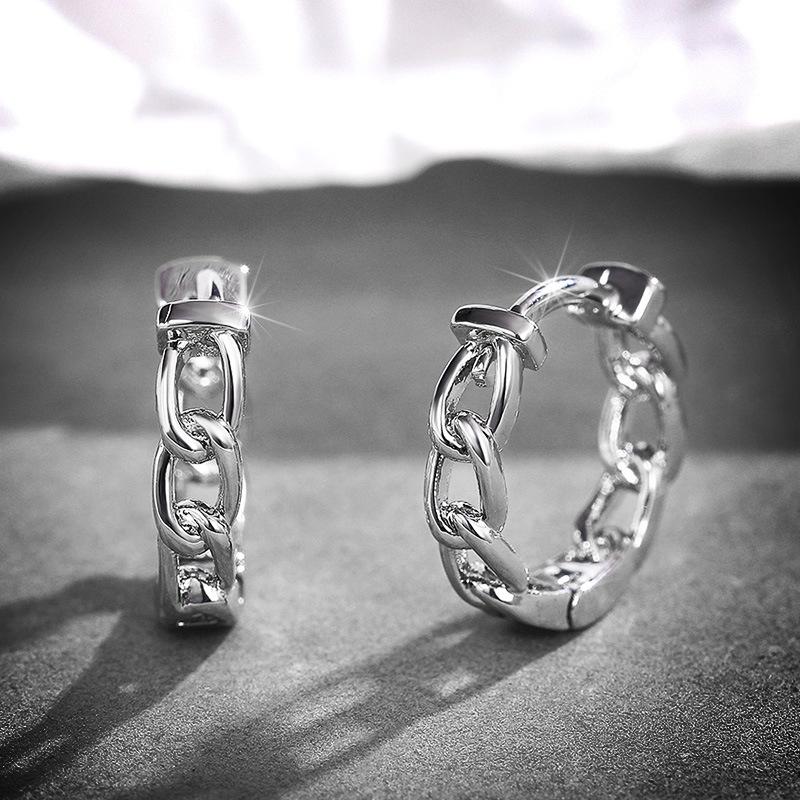 1 Pair of Earrings, Stylish Smooth Chain Earrings, Earrings, Ear Buckles, Simple Personalized Earrings, Earrings