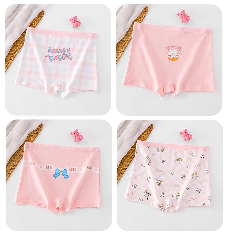 Girls' Plus Size Pure Cotton Safety Shorts - Junior High, Puberty-Friendly Four-Corner Briefs