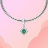 Real Copper Green Diamond Zircon Boutique Pendant Charm Fit Authentic Bracelet Decorative Beads Necklace Diy Female Jewelry Piece