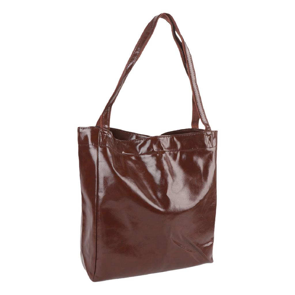 Women PU Leather Shoulder Handbag Fashion Ladies Vintage Handbag Purse Large Capacity Brown