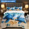 3PCS Ocean Love Turtles Bedding Set,Including 1pc Duvet Cover And 2pcs Pillowcases Perfect for Bedroom, Dormitory, Fan Christmas Gift