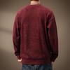 Men's Heavyweight Wool Hoodie - Spring/Autumn Round Neck, Loose Long Sleeve T-shirt, Printed Casual Base Layer