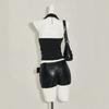European and American Y2K punk neck hanging, lapel zipper, side decorative short vest