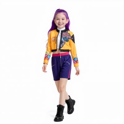 Rumi Costume Girls Demon Costomes K-Pop Rumi Costumes Jacket Hunters Cosplay Costume for Girl Halloween Stage Role Play Clothes