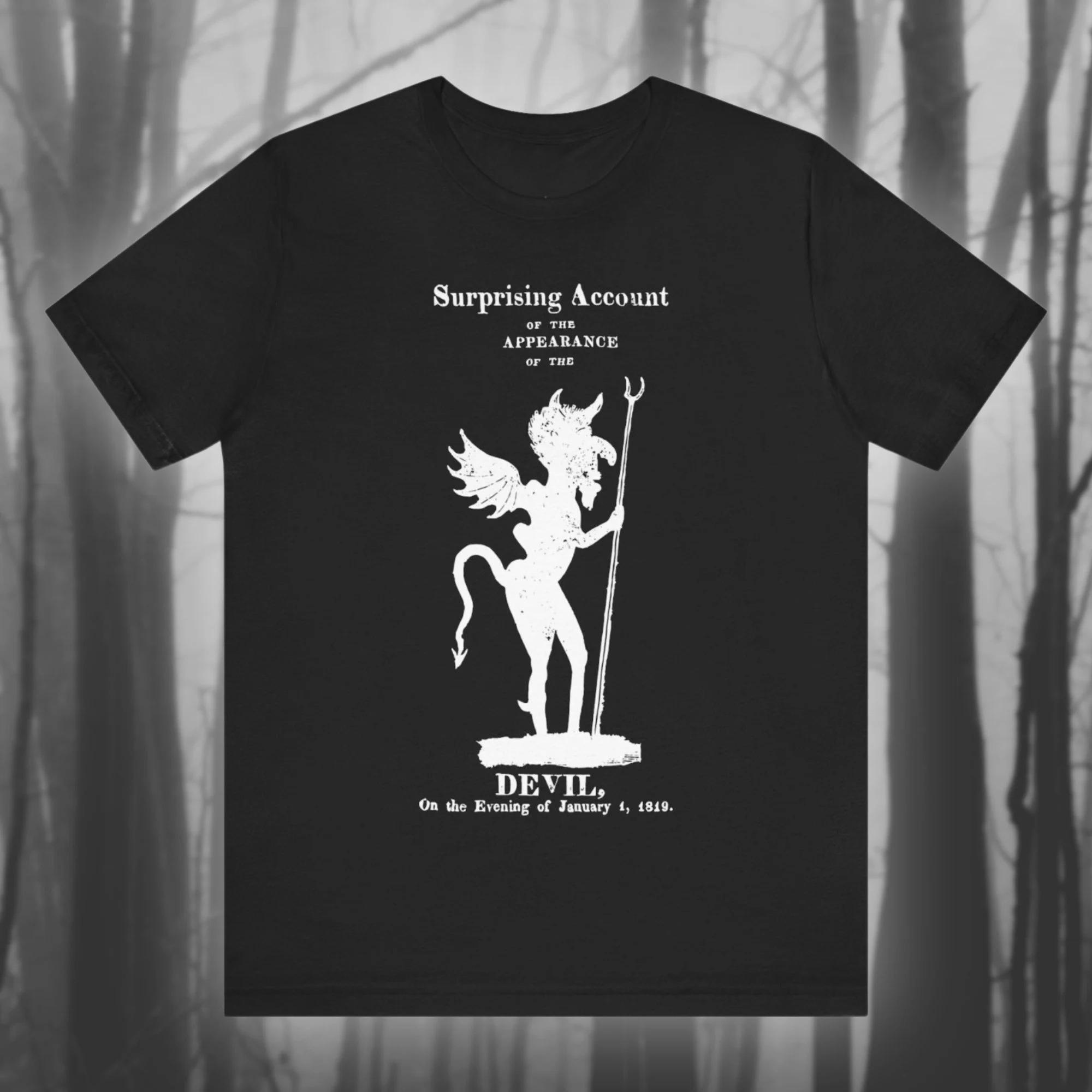

Appearance of The Devil Vintage Woodcut T-shirt Satan Shirt Witchcraft Tshirt, Occult Black Magic Unisex Jersey Short Sleeve Tee 4XL