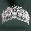 DIEZI Baroque Green Blue Pink Opal Crystal Tiara Crown Women Girls Wedding Party Elegant Luxury Rhinestone Crown Hair Jewelry
