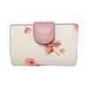 Carteira Média 13 Cavalos e Carruagem Logo Estampa Floral Porta-moedas Carteiras Femininas Branco Rosa C3284-IMCAH