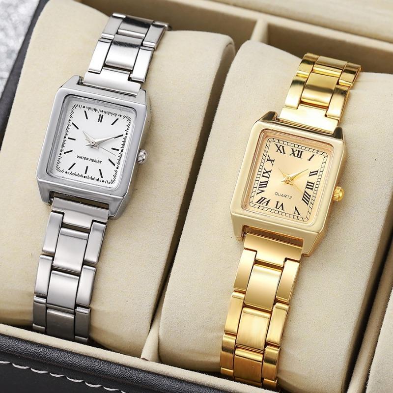 Hot Sale Small Square Watch Square Women's Watch Gold Steel Belt Quartz Watch Fashion Temperament Watch Manufacturer Spot