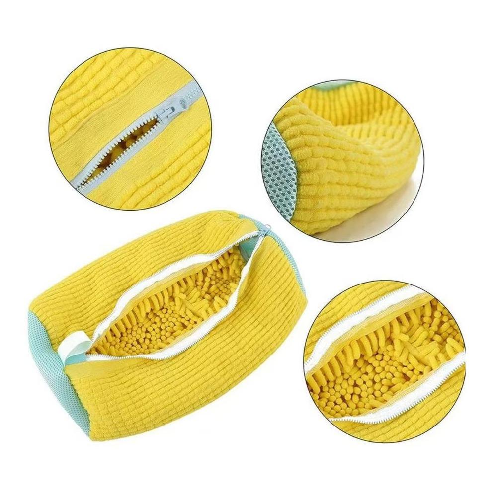 Durable Shoe Washing Machine Bag for All Shoe Types-Yellow with Blue Zipper,Ideal for Sneakers and Casual Shoes,Laundry Wash Bag