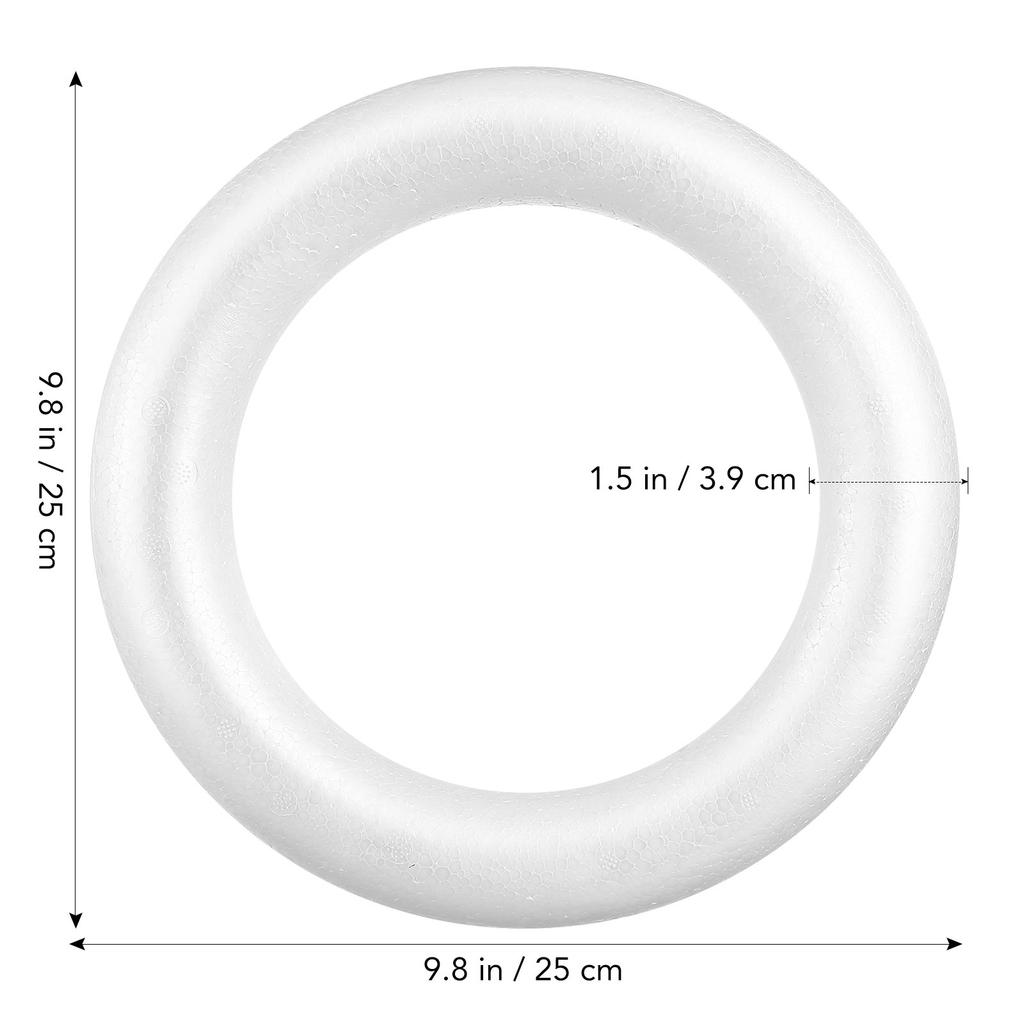 30Pcs Circular Ring Foam DIY Material White Round Craft Supplies for Handmade Wreath Party Valentine Decoration
