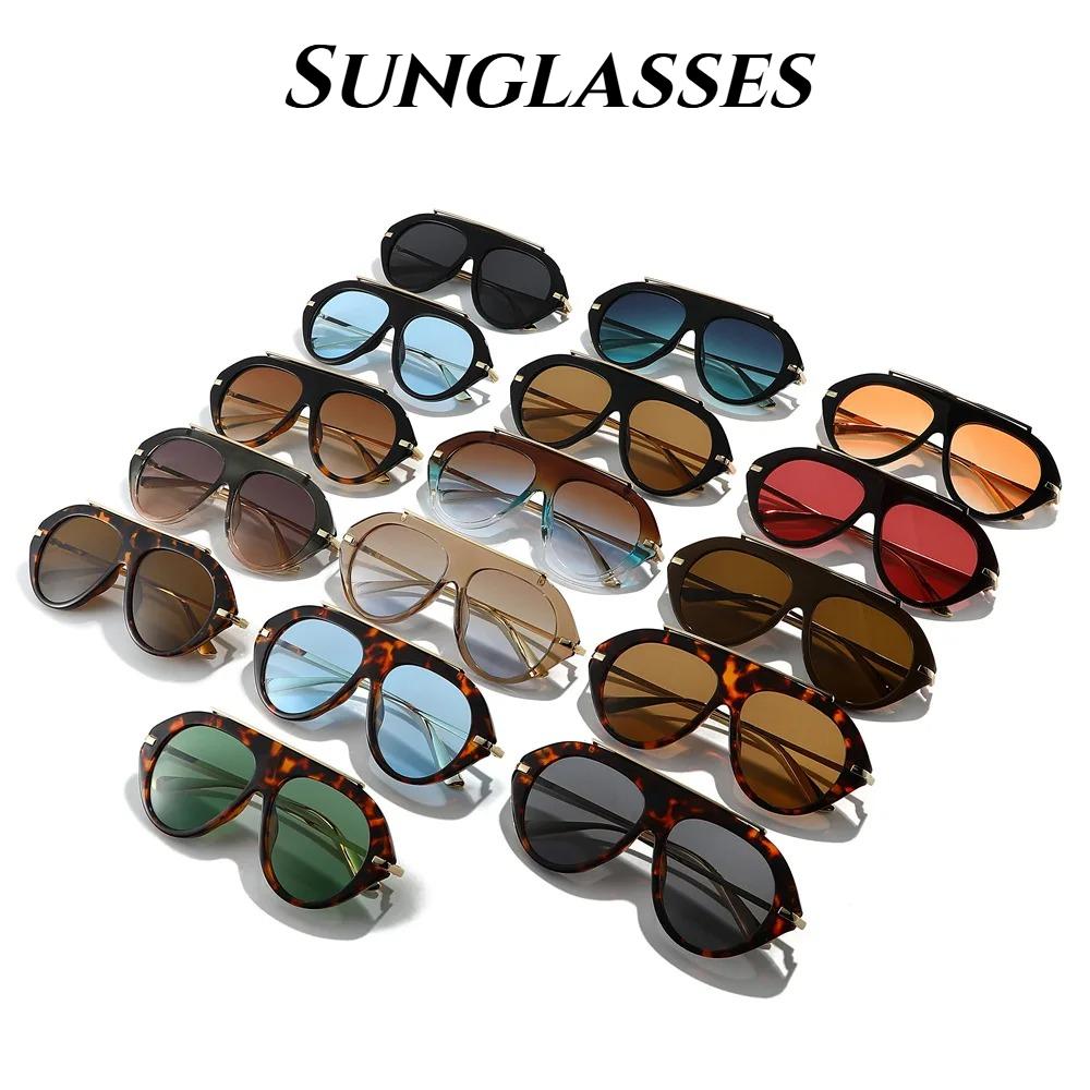 Occhiali da Sole Oversize alla Moda Unisex Stile Retro Streetwear Lenti per Esterno Viaggio Occhiali con Protezione UV UV400 Occhiali Classici da Guida