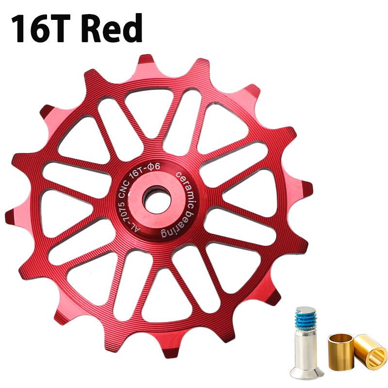 16T Mountain Bike Rear Derailleur Pulley, 18T Road Bike Ceramic Bearing Guide Pulley, Aluminum Alloy Shifting Wheel