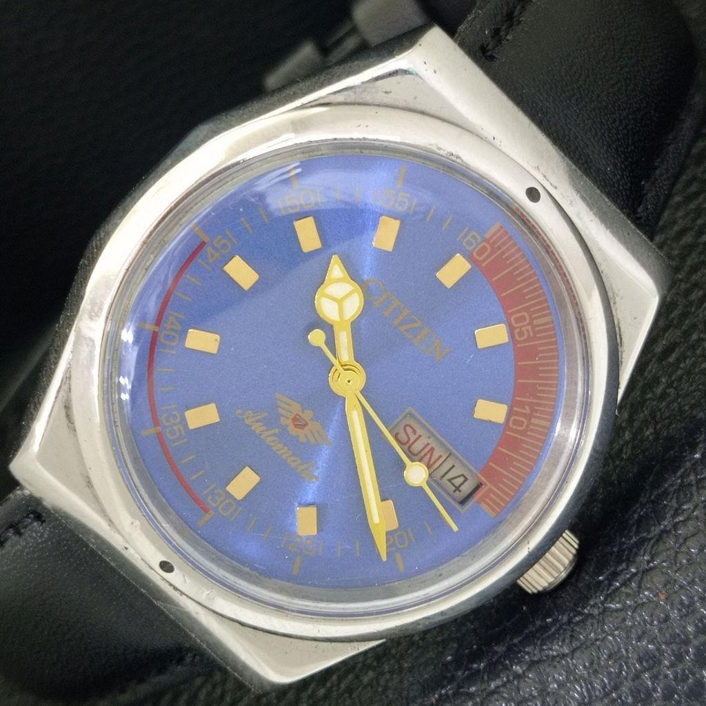 

AUTOMATIC VINTAGE CITIZEN 8200 JAPAN MENS BLUE COLOR DIAL WATCH a702141-5 R208-a702141