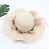 Fashion Summer Wavy Straw Hat Women's Sun CapBeach Eaves Flower Bow Caps