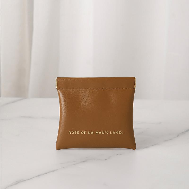 Mini Multifunctional Automatic Sealing PU Leather Storage Bag Travel Compact For Headphones Lipstick Coin Sanitary Napkins