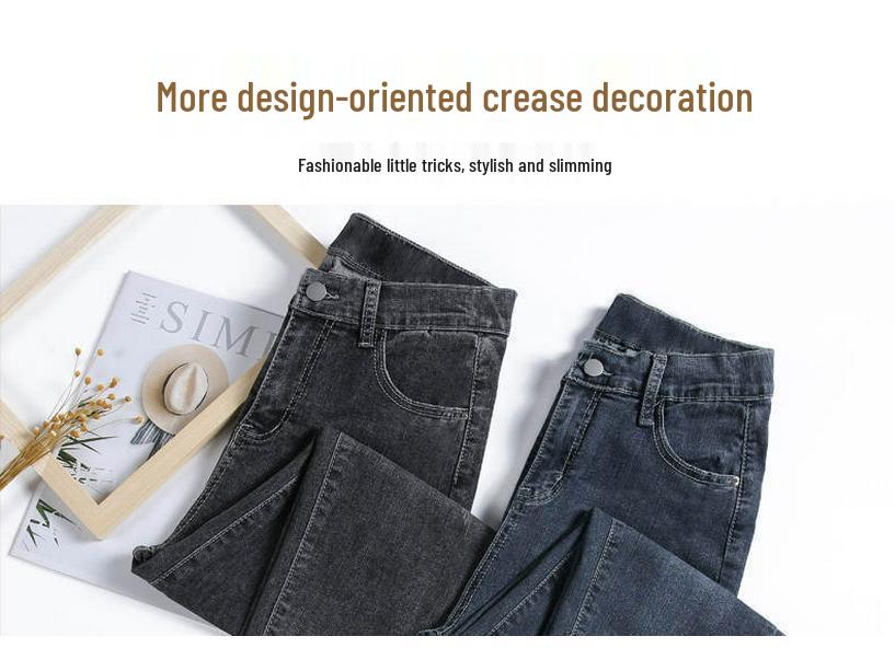 Women's High-Waisted Fleece-Lined Jeans - 2021 Autumn/Winter Slimming Warm Carrot Pants