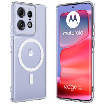 Pro Motorola Edge 50 Pro 5G Průhledné pouzdro TPU+Akryl Magnetický kryt na telefon Kompatibilní s MagSafe
