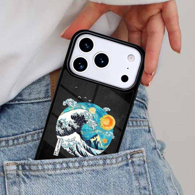Blue Wave Japan Sea Surf Phone Case for iPhone 16e 15 14 13 12 17 Pro Max Plus Air 17pro Cover Coque