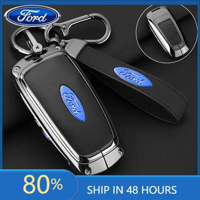 Car Sticker 2026 Ford 2025 Hot Leather Car Key Case Protector Cover for Ford Fusion Mustang Explorer F150 F250 F350 EcoSport Edg