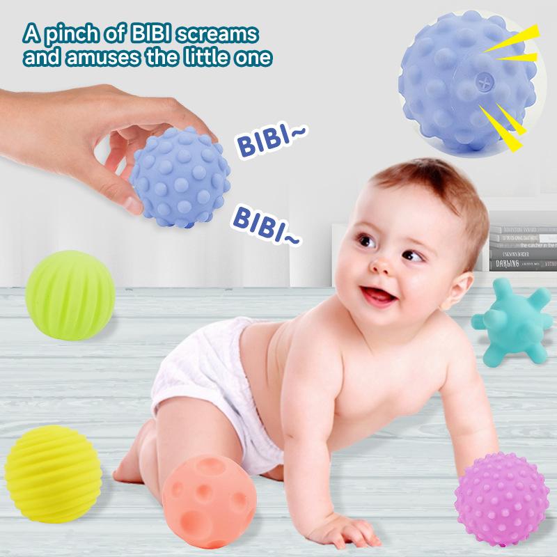 Baby Tactile Senses Toy Sensory Balls Rattles Toy Baby Touch Hand Ball Massage Soft Textured Balls Infant Senses Development Toy