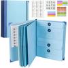 Organizator Documente Importante|Organizator Personal cu Inele cu Etichete Dosar Acordeon Binder Elegant pentru Păstrarea Actelor Importante, Certificate, Pașapoarte