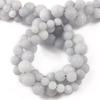 Naturalne matowe jasnoniebieskie jades kamienne koraliki szare matowe luźne okrągłe koraliki do tworzenia biżuterii DIY akcesoria do bransoletek 6 8 10mm