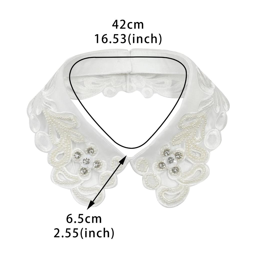 Eugen Garn Vielseitlicher Pullover Hemdkragen Spitze Perlendekoration Mode Schwerindustrie Hohlstickerei Nagelperlen Falscher Kragen