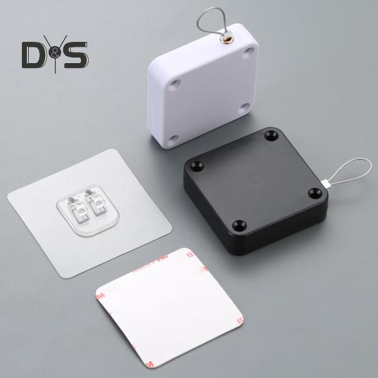 Automatisk dørpumpe med stålvire, justerbar, stansfri, selvklebende veggmontering, baderom, soverom, skyvedør, lukkeanordning