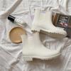 Women's Waterproof Short Rain Boots: Fashionable, Non-Slip Velvet Overshoes, Rubber Water Shoes.