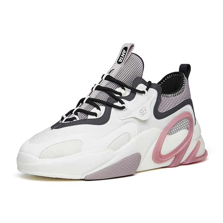 New Anta AT91 Low Top Skateboard Shoes Women's White Gray 122218072-3