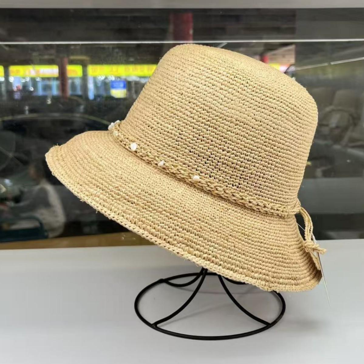 

Lafite play straw hat children s summer versatile wide-brimmed beach hat UV protection sun hat foldable M（55-58cm）