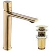 LAVEO Tores Tall Standing Washbasin Tap, Brushed Gold