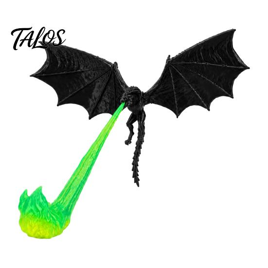 Unique Gift for Fantasy Fans 3D Printed Fire-Breathing Dragon Shelf Decor, Flying Nook Bookshelf Light, Black Design Mythology Theme Room Decor