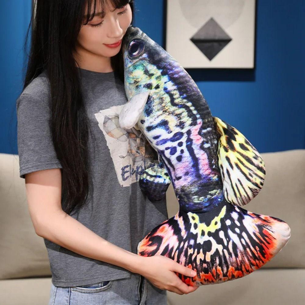 Cartoon Simulated Guppy Plush Toys Stuffed Animal Fish Anime Pillow Dolls  Toy for Little Kids
