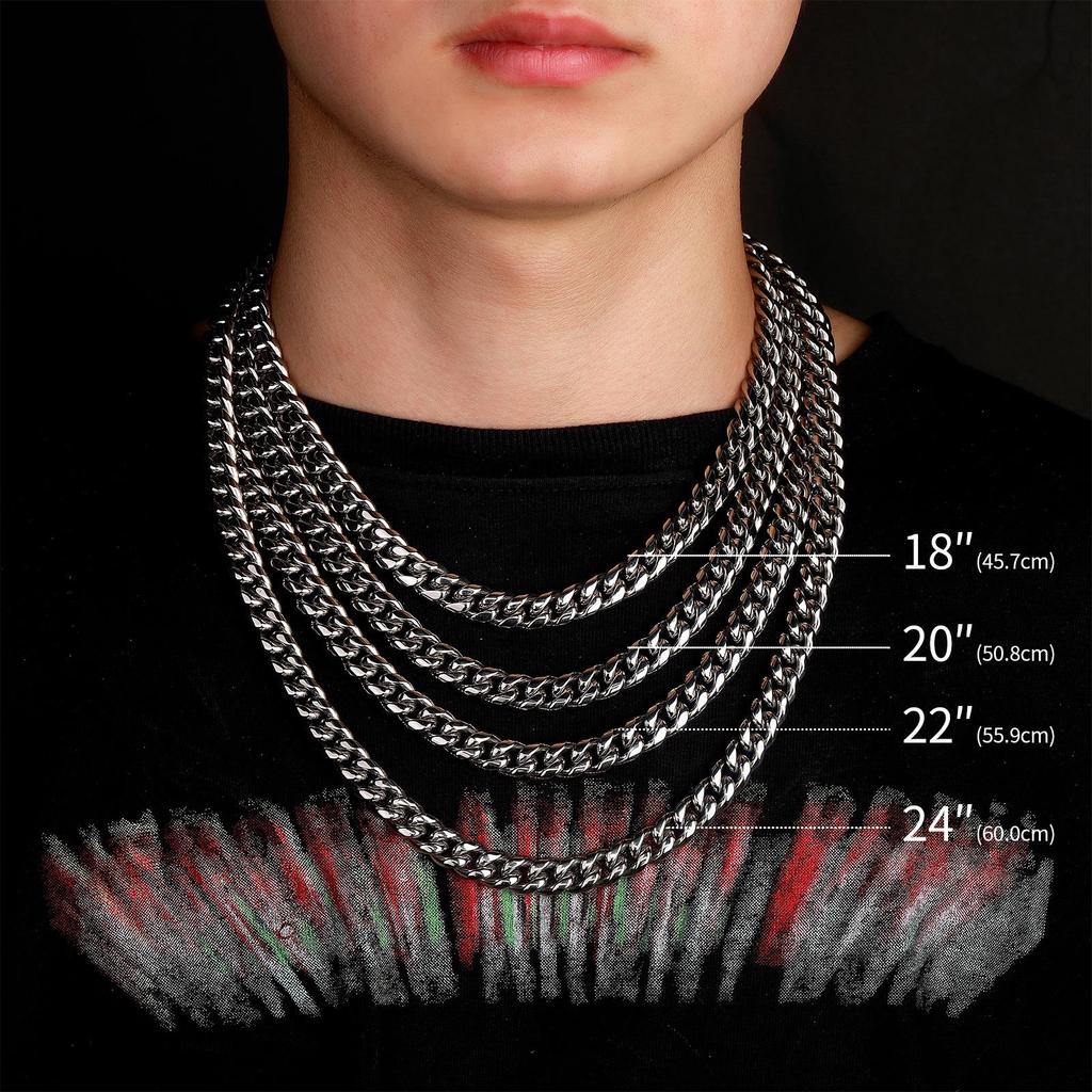 Europäischer & Amerikanischer Herrenschmuck, der nicht verblasst: Edelstahl Cuban Link Halskette