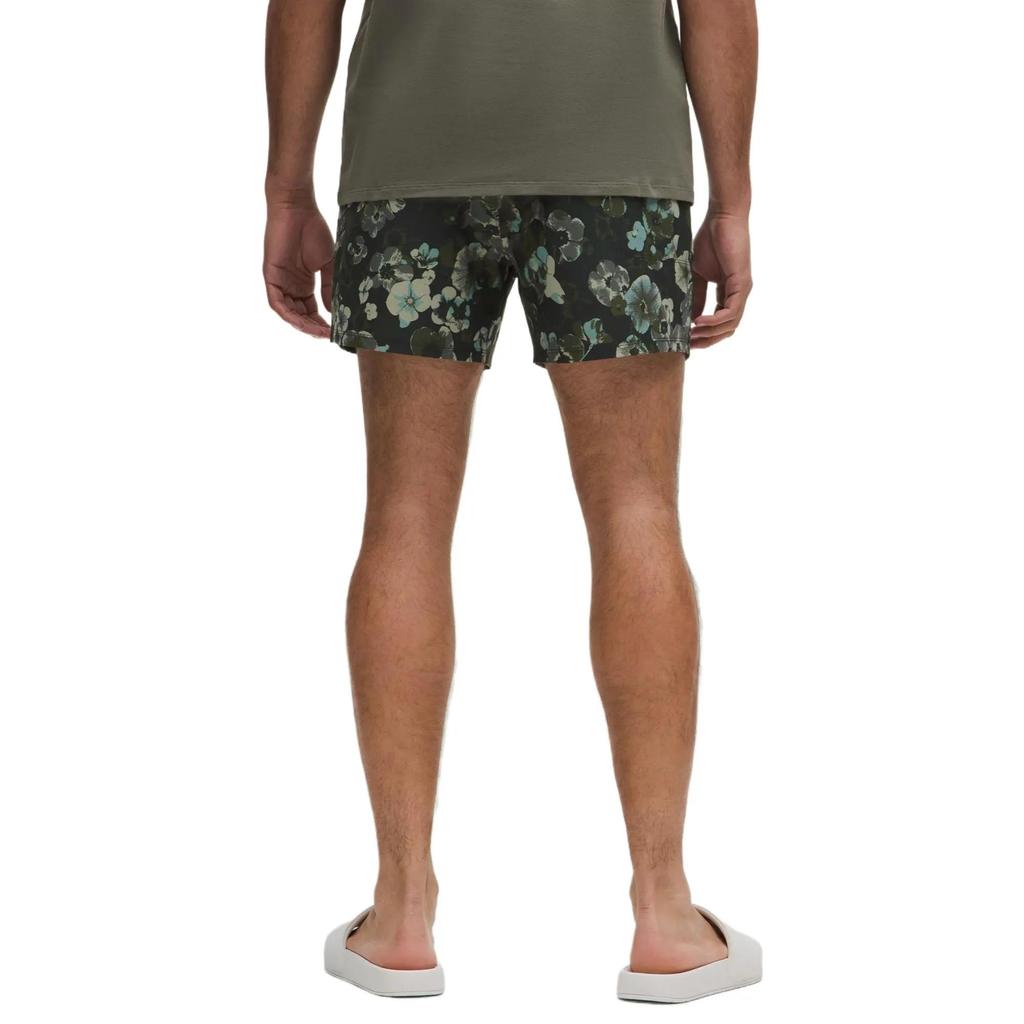 Lululemon Swimming Shorts 5' Men's Furong Green (Unisex) Beach Shorts LM7BLIS | Floral Glow Blue Multi