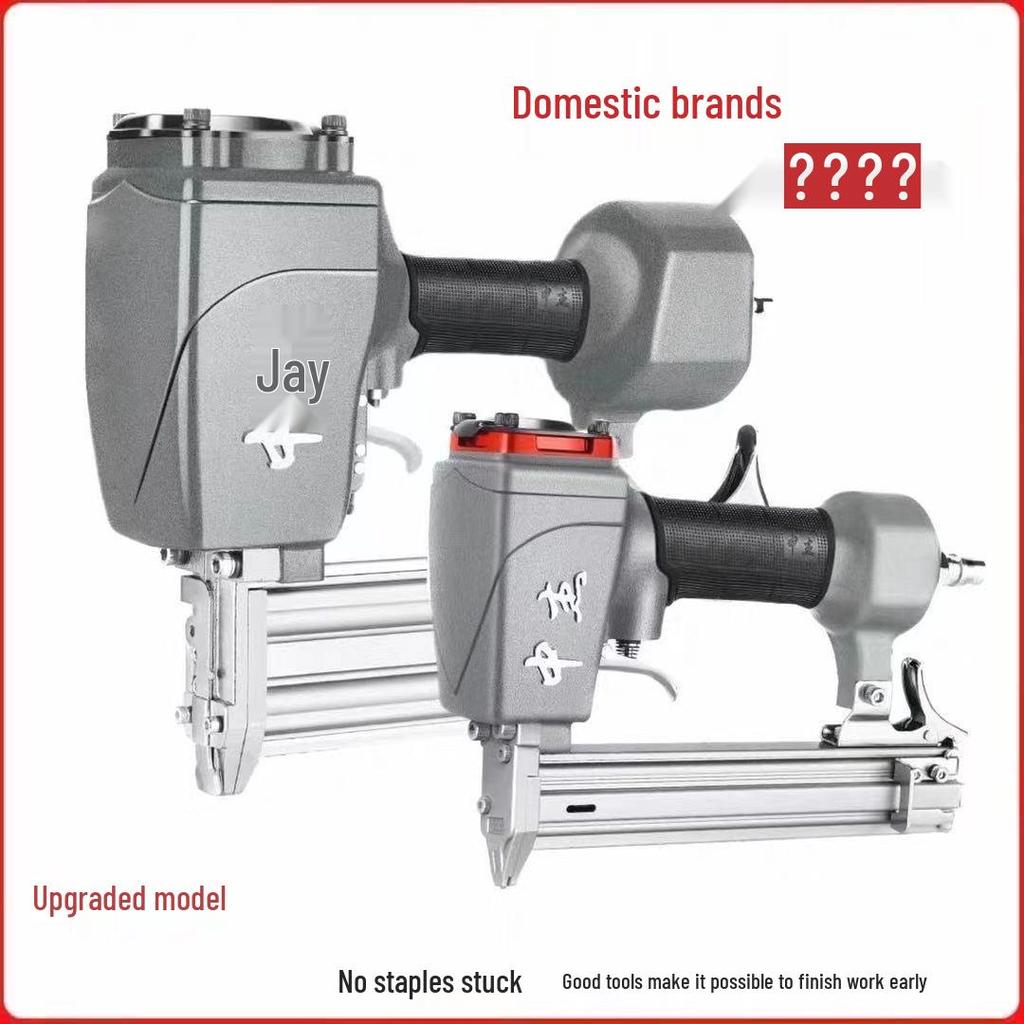 Pneumatic Brad Nailer F30T50, T64 Steel & Staple Nail Gun for Ceiling and Woodworking.