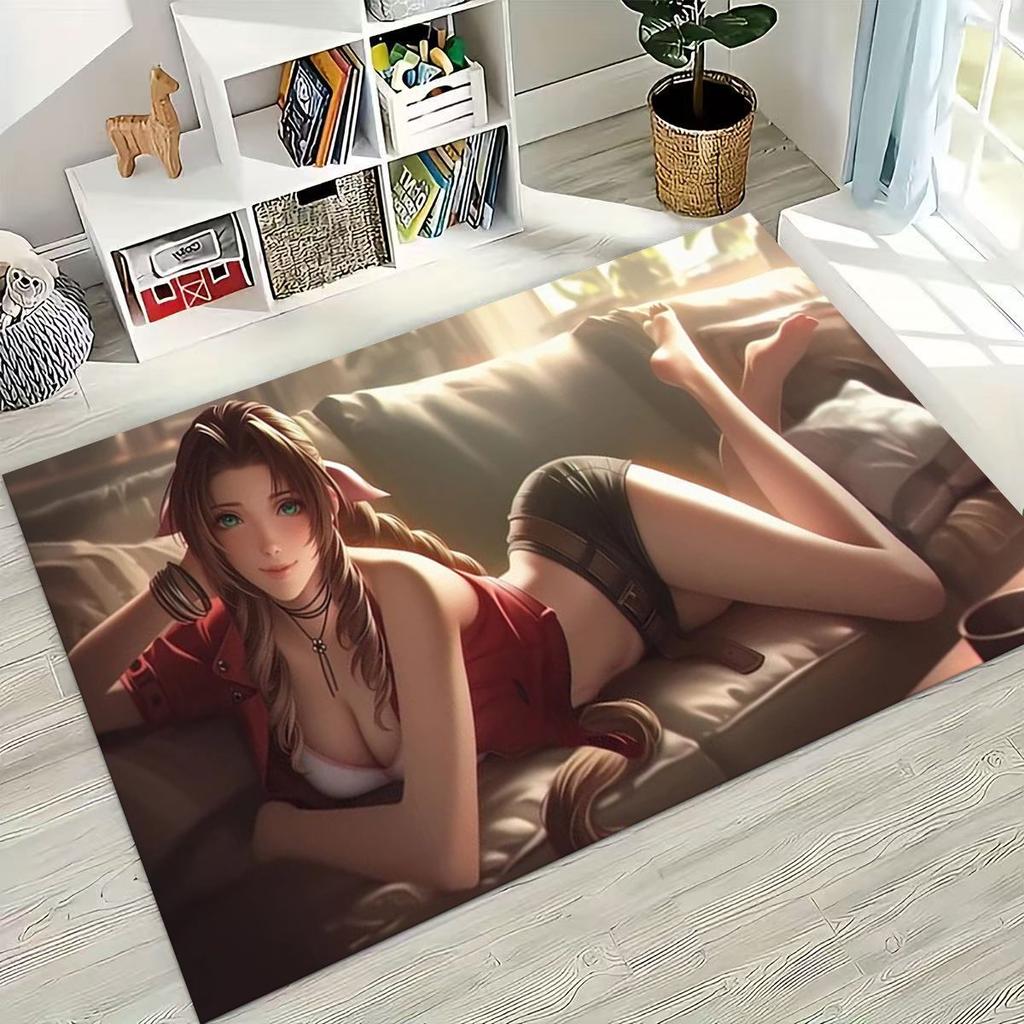 Kreslený herní koberec Final Fantasy Sephiroth Cloud Tifa do ložnice, obývacího pokoje, k pohovce, dekorace na vchodové dveře, velká protiskluzová podložka