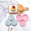 New 3 Holes 4 Inches Round Silicone Bread Mold Round Burger Mold Cupcake Baking Tool DIY Rainbow Pizza Pan Cake Decorating Tool