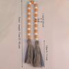 1 Pc - Wooden Bead Wreath with Tassels for Living Room and Bedroom Decoration