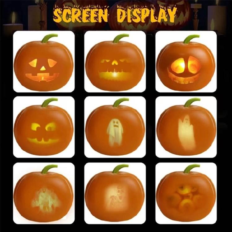 Halloween Voice Activated Pumpkin Light With USB Power Option And Scene