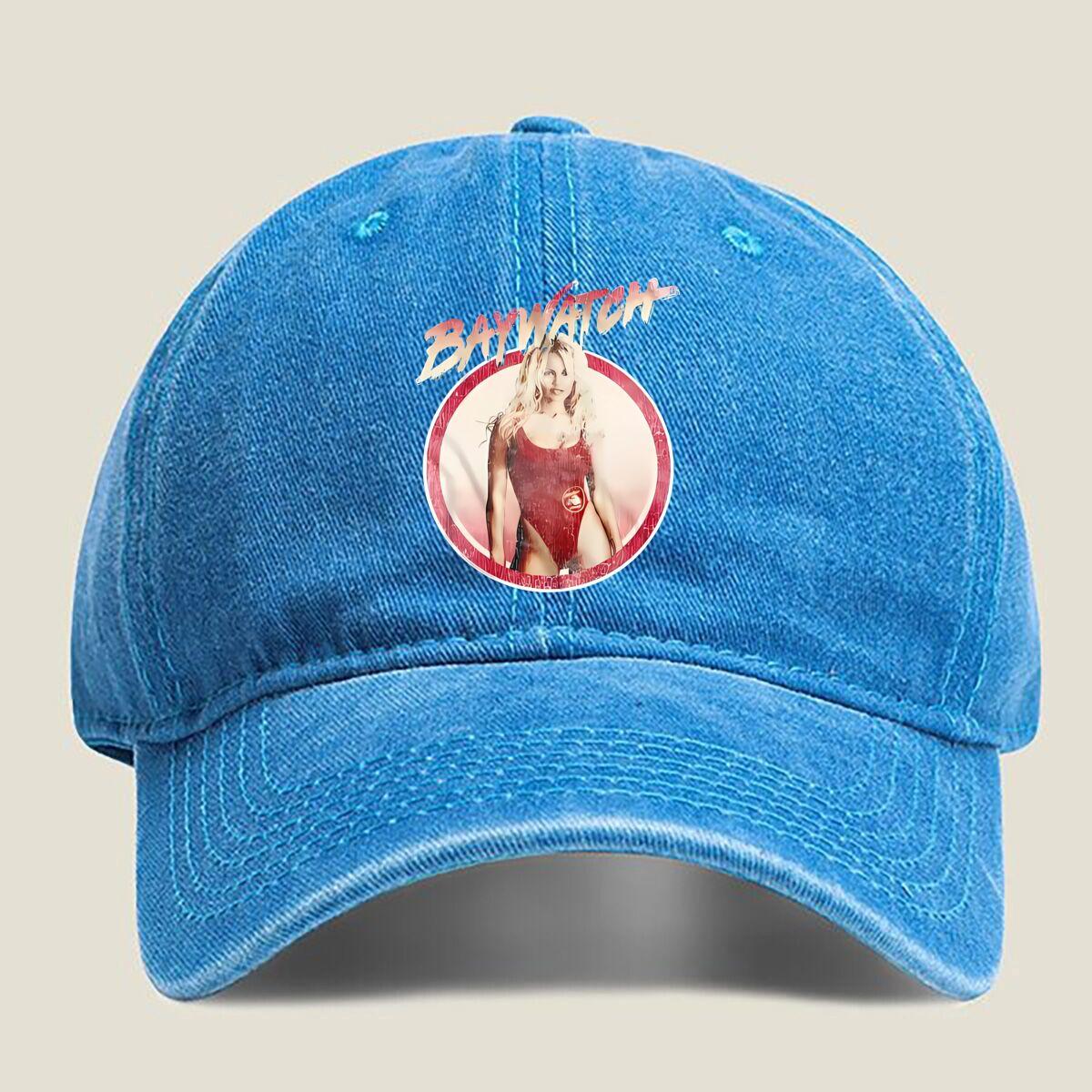 

Baywatch Retro Poster Fashion Washed Baseball Cap Hat Outdoor Activities One Size озеро синий