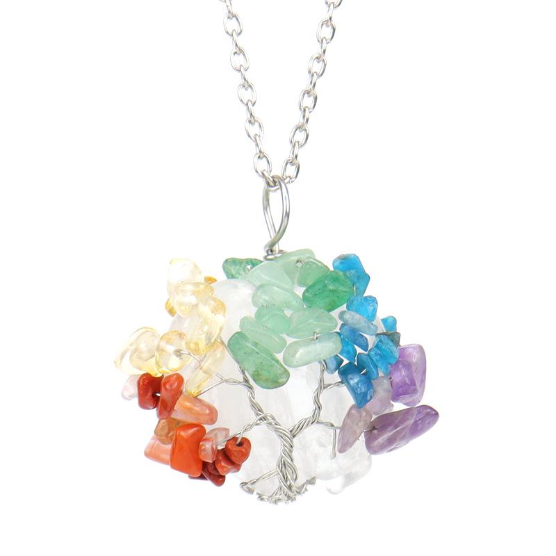 Аметистовое ожерелье-сердце  Древо жизни  с ручной обмоткой проволокой из измельченного камня кристалл N514