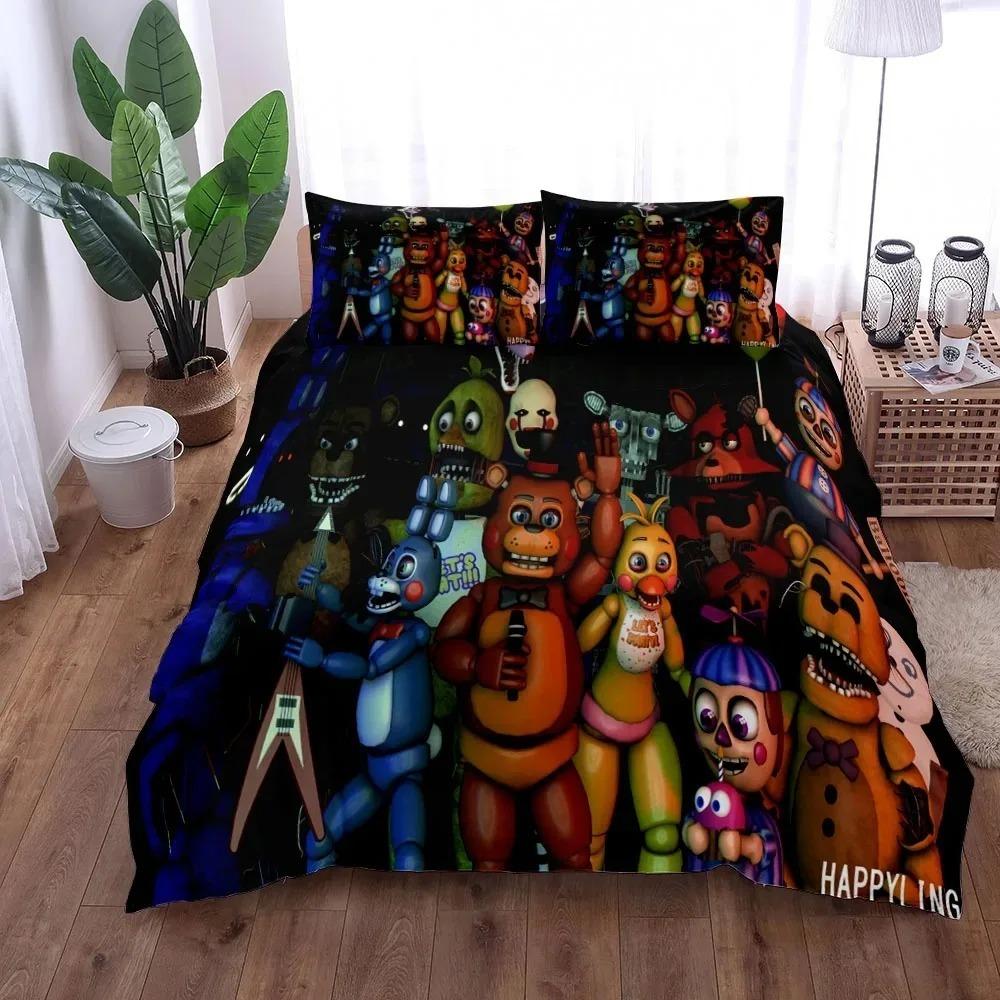 Cartoon Freddy Bedding Set Duvet Cover Pillowcase Bedroom Decor for Boys and Girls Birthday Gift Available In Single Double and