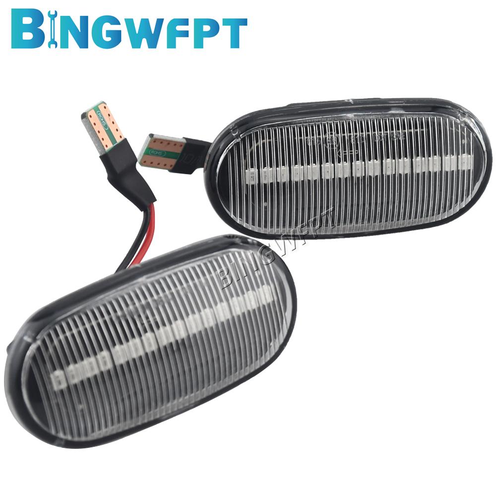 2PCS For Honda Acura 1985-2013 For Honda Civic 1992-2005 Side Marker Light Sequential Blinker LED Dynamic Turn Signal Lamp Dynamic Crystal Type